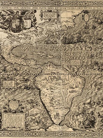 Карта Южной и Северной Америки в Архиве Индий